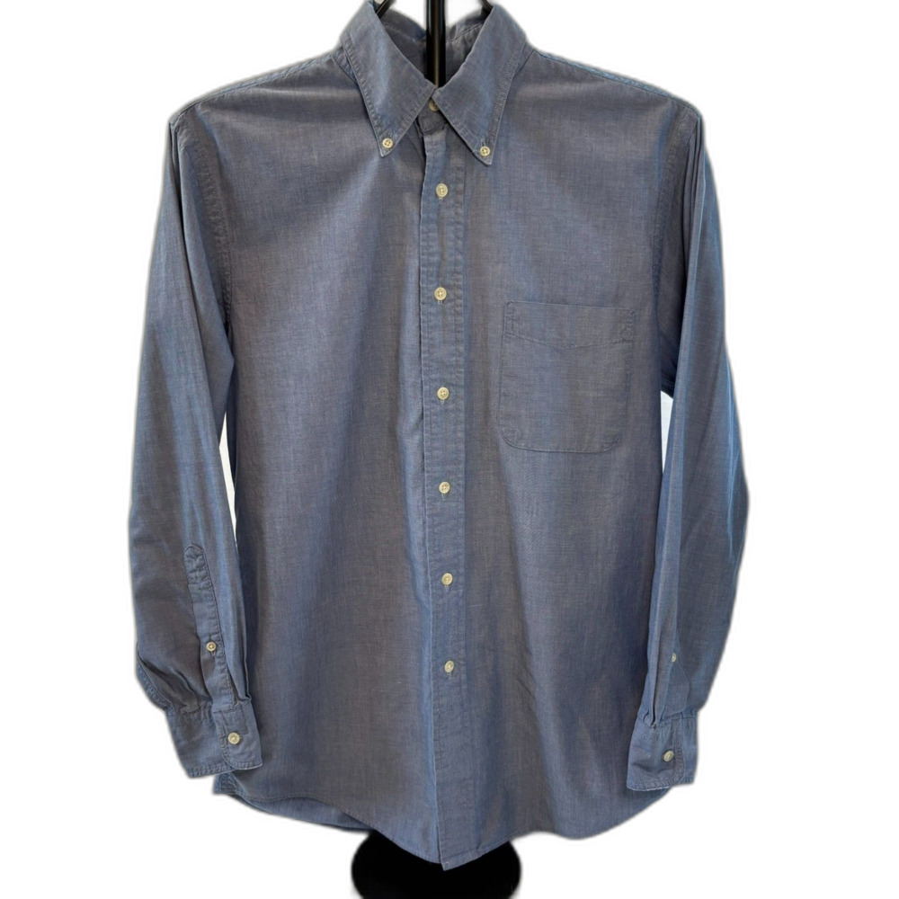 Vintage Lands' End Traditional Fit Size Small Chambray Work Shirt Long SleeveEUC
